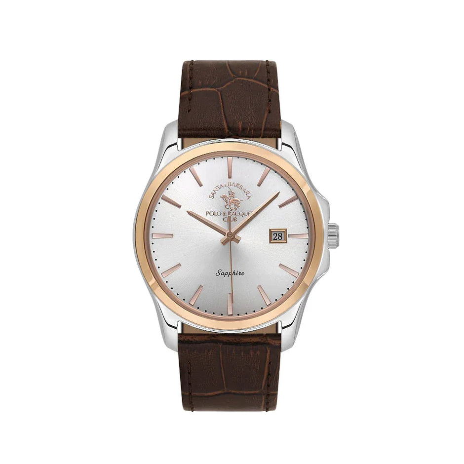 Santa Barbara Polo & Racquet Club Noble Dark Brown Leather Watch for Men SB.1.10535-3 - Daniel Klein Saudi Arabia