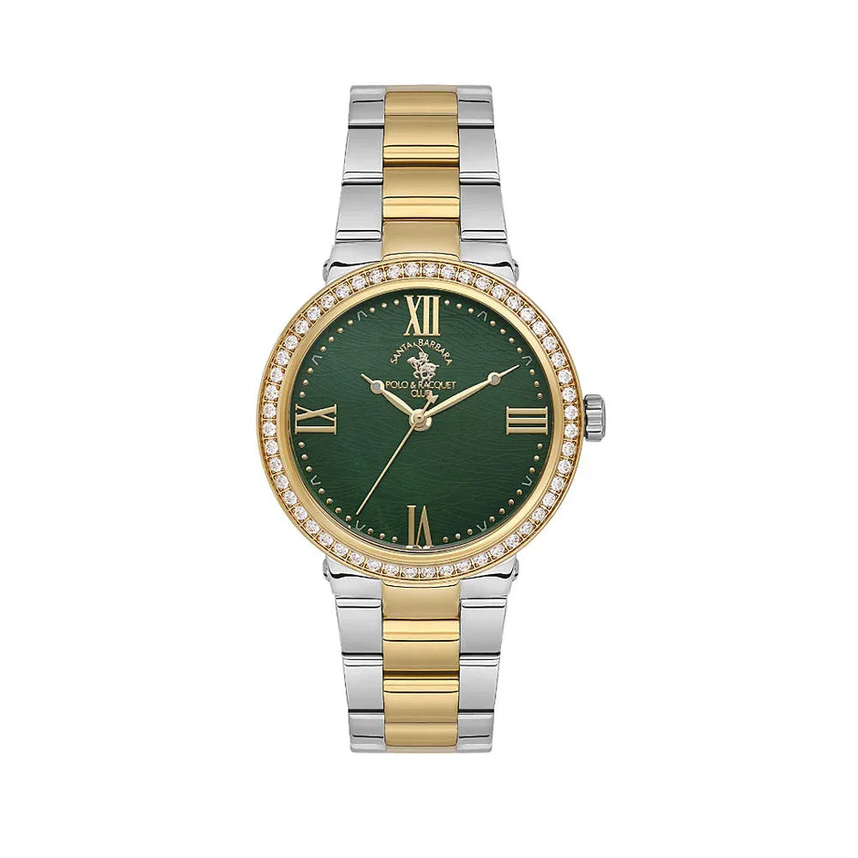 Santa Barbara Polo & Racquet Club Unique Silver and Gold Stainless Steel Watch for Women SB.1.10553-4 - Daniel Klein Saudi Arabia