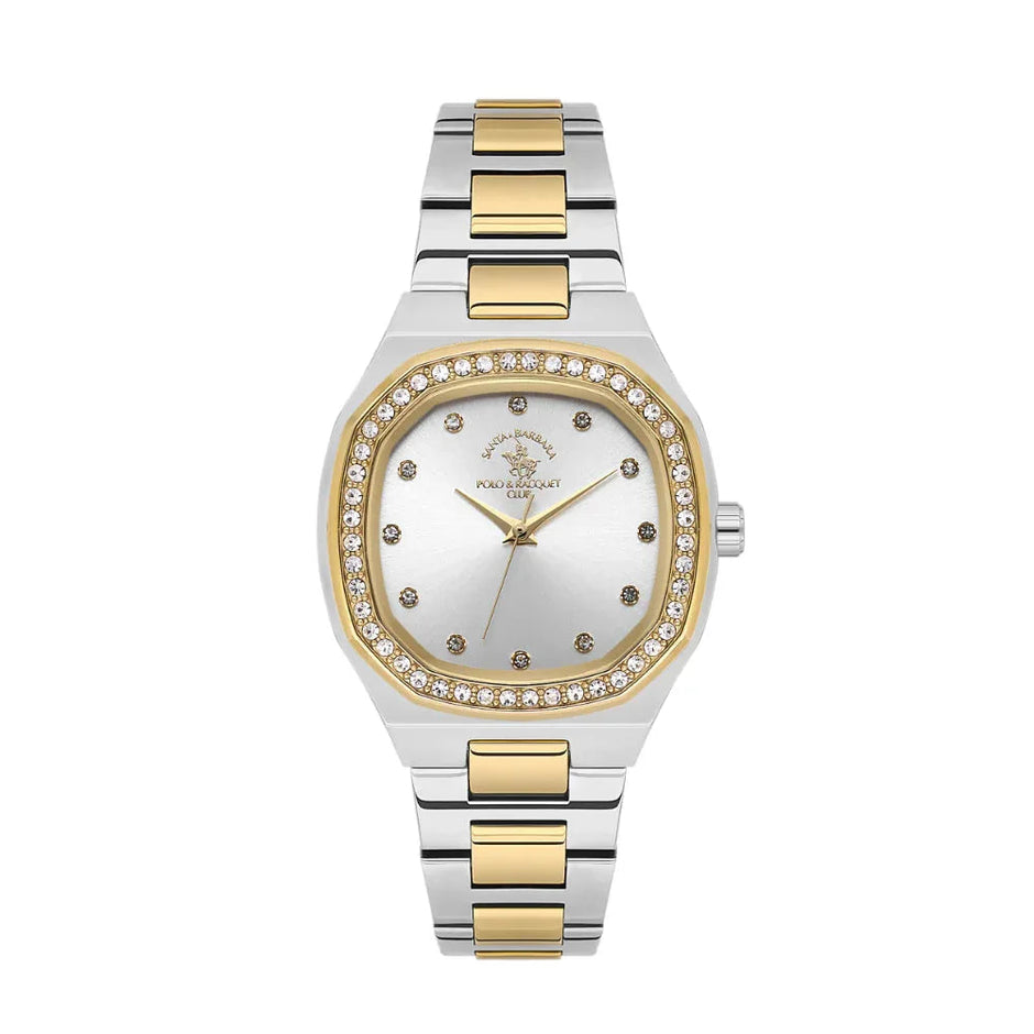 Santa Barbara Polo & Racquet Club Silver and Gold Stainless Steel Watch for Women SB.1.10625-5 - Daniel Klein Saudi Arabia