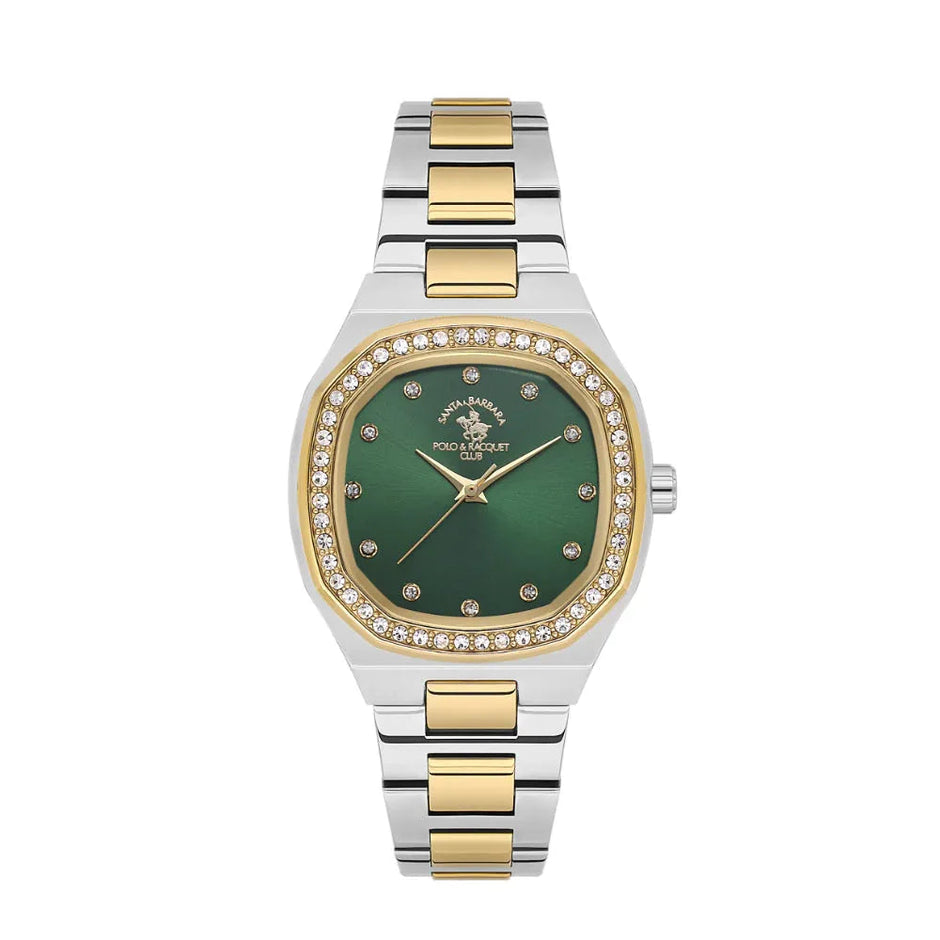 Santa Barbara Polo & Racquet Club Silver and Gold Stainless Steel Watch for Women SB.1.10625-6 - Daniel Klein Saudi Arabia