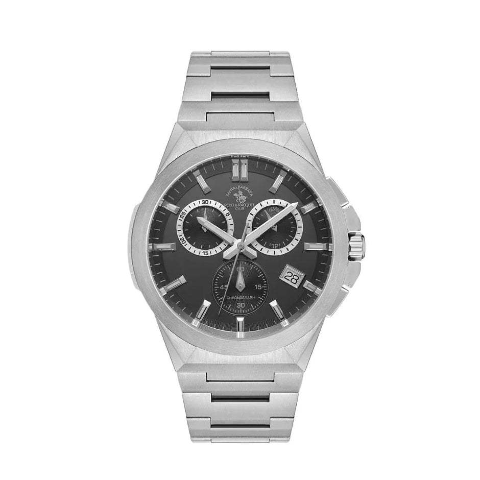Santa Barbara Polo & Racquet Club Silver Stainless Steel Watch for Men SB.1.10633-1 - Daniel Klein Saudi Arabia