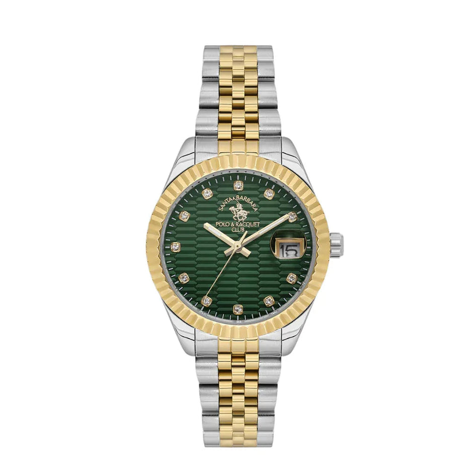 Santa Barbara Polo & Racquet Club Silver and Gold Stainless Steel Watch for Women SB.1.10643-3 - Daniel Klein Saudi Arabia