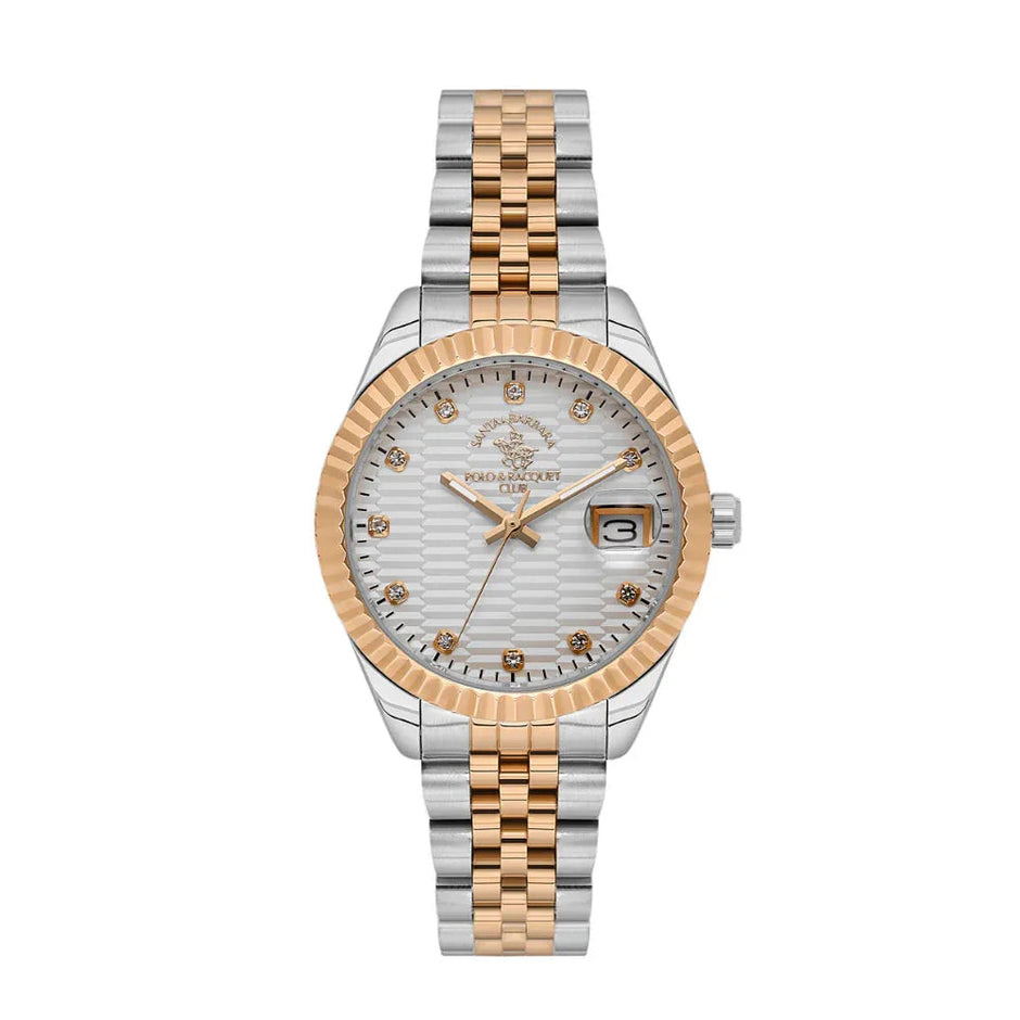 Santa Barbara Polo & Racquet Club Silver and Rose Gold Stainless Steel Watch for Women SB.1.10643-4 - Daniel Klein Saudi Arabia