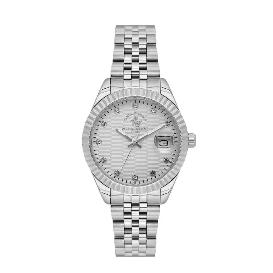 Santa Barbara Polo & Racquet Club Silver Stainless Steel Watch for Women SB.1.10643-5 - Daniel Klein Saudi Arabia