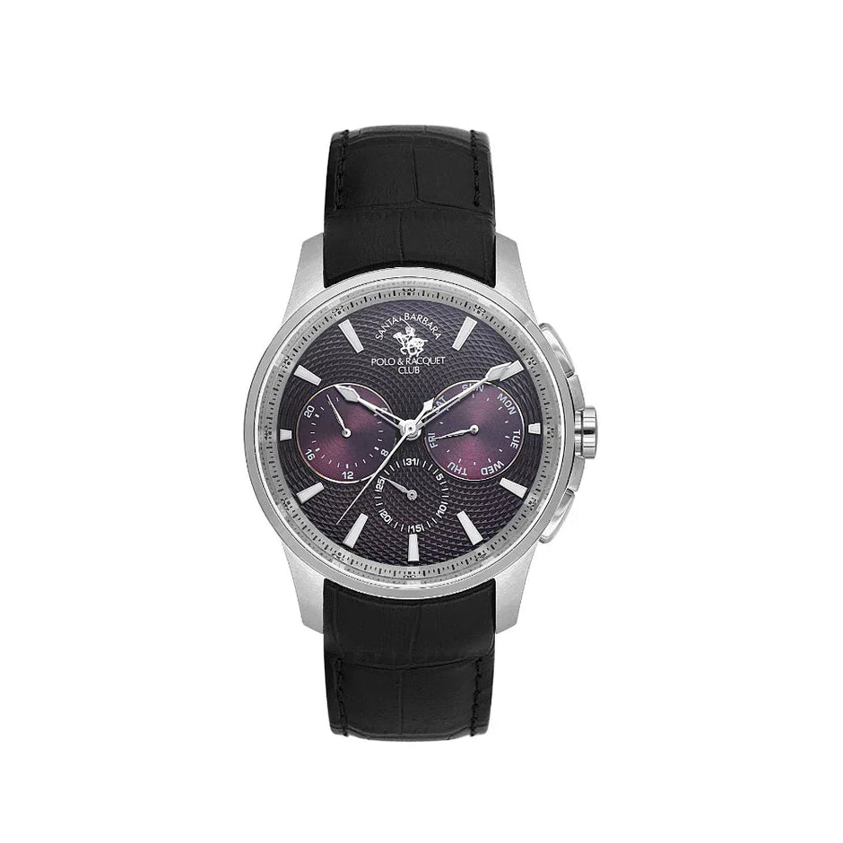 Santa Barbara Polo & Racquet Club Legend Black Genuine Leather Watch for Men SB.1.10652-4 - Daniel Klein Saudi Arabia