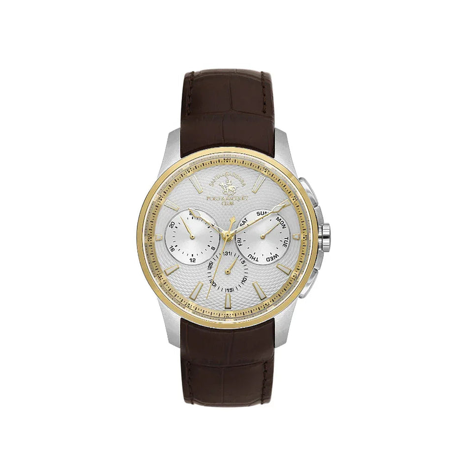 Santa Barbara Polo & Racquet Club Legend Dark Brown Genuine Leather Watch for Men SB.1.10652-6 - Daniel Klein Saudi Arabia
