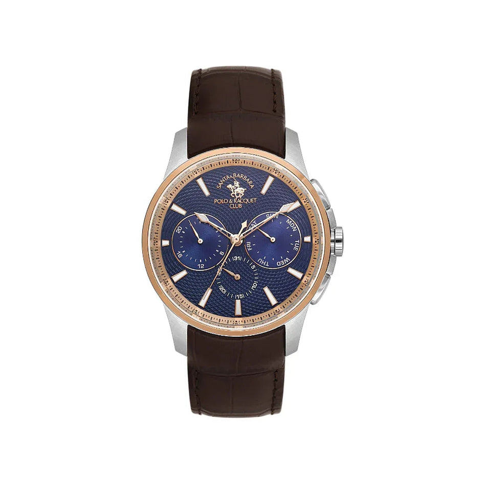 Santa Barbara Polo & Racquet Club Legend Dark Brown Genuine Leather Watch for Men SB.1.10652-7 - Daniel Klein Saudi Arabia