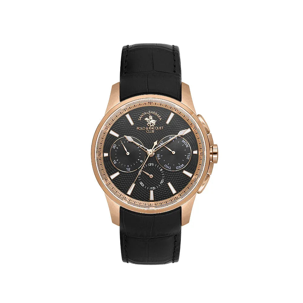 Santa Barbara Polo & Racquet Club Legend Black Genuine Leather Watch for Men SB.1.10652-8 - Daniel Klein Saudi Arabia