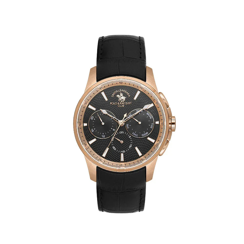 Santa Barbara Polo & Racquet Club Legend Black Genuine Leather Watch for Men SB.1.10652-8 - Daniel Klein Saudi Arabia