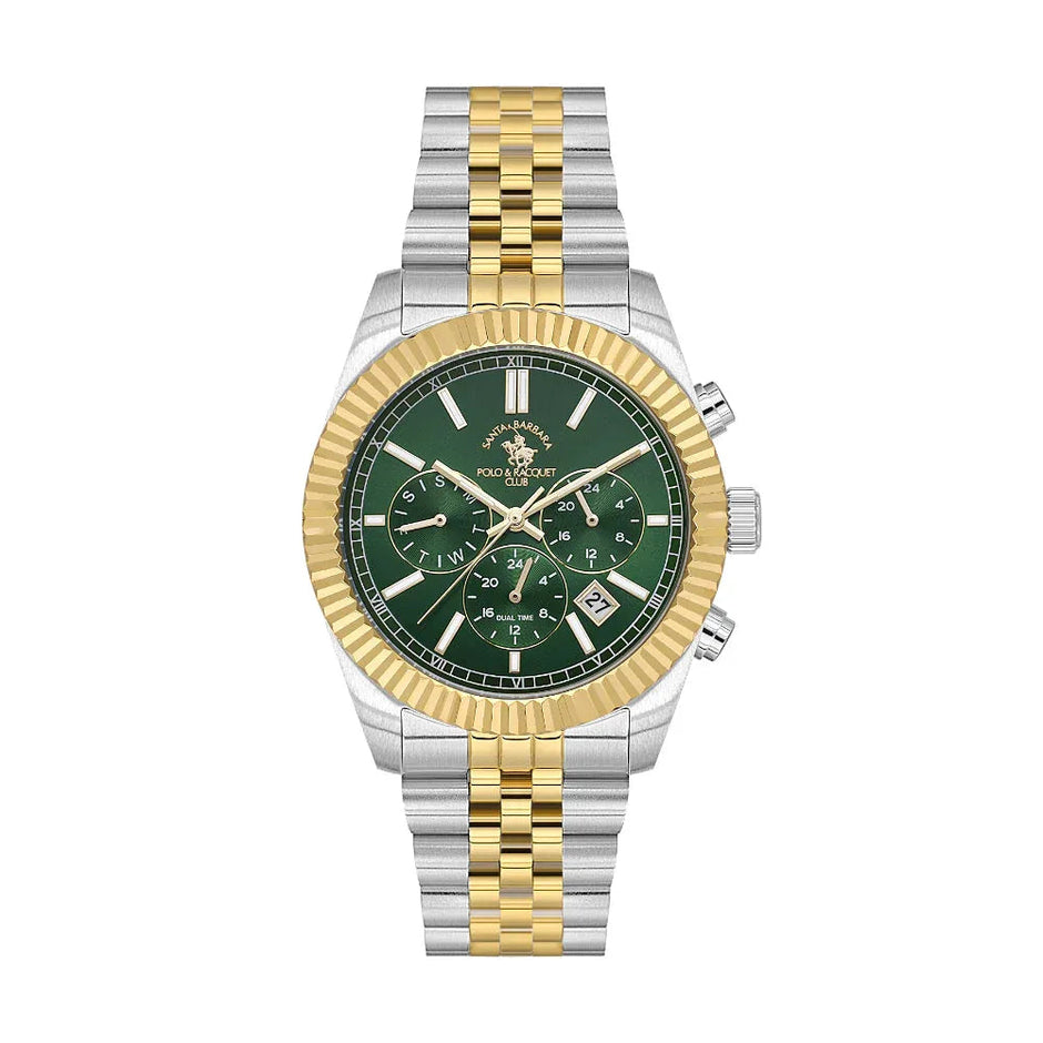 Santa Barbara Polo & Racquet Club Legend Silver and Gold Stainless Steel Watch for Men SB.1.10653-5 - Daniel Klein Saudi Arabia