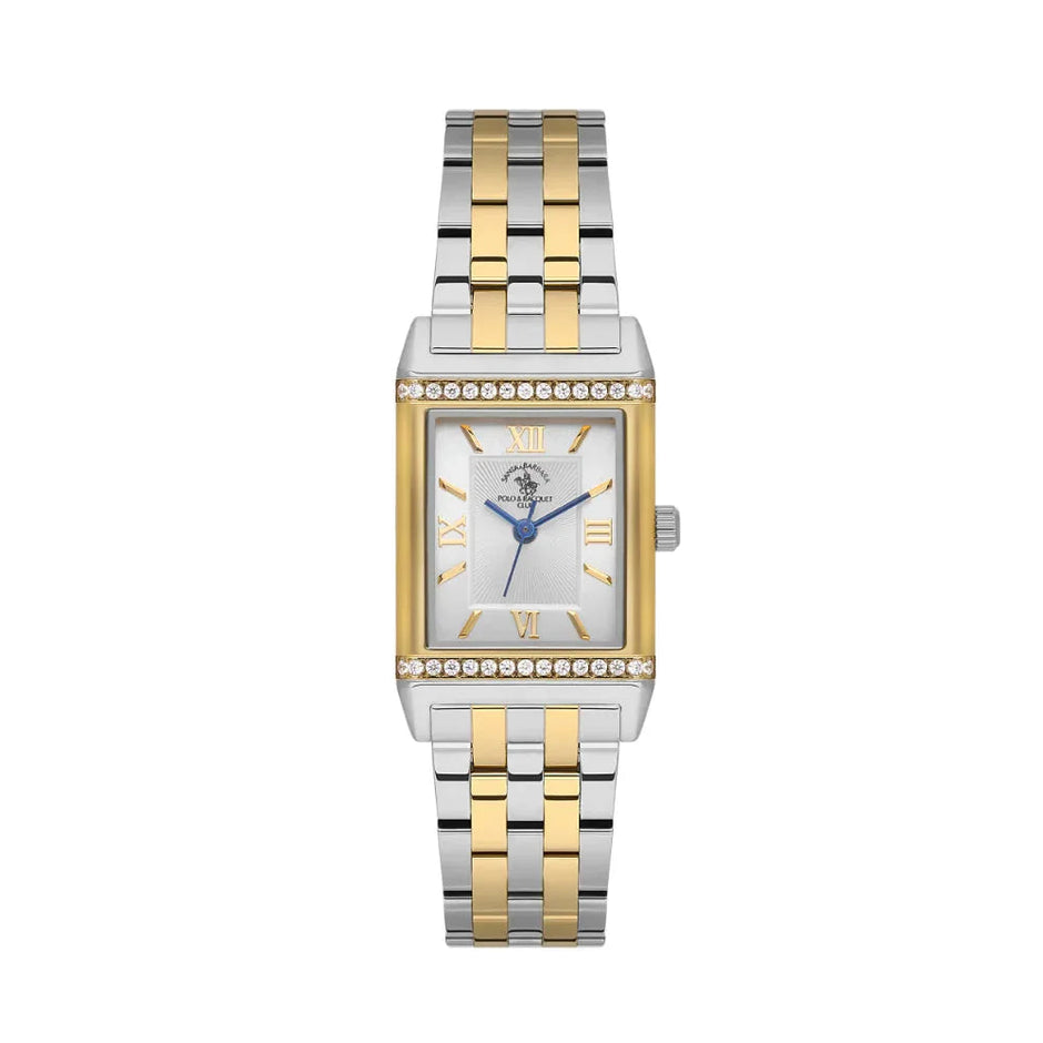 Santa Barbara Polo & Racquet Club Unique Silver and Gold Stainless Steel Watch for Women SB.1.10655-4 - Daniel Klein Saudi Arabia