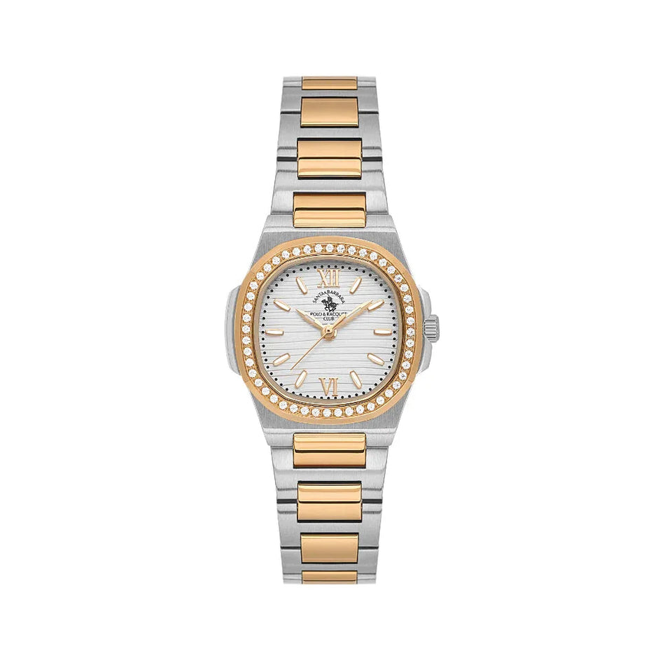 Santa Barbara Polo & Racquet Club Unique Silver and Rose Gold Stainless Steel Watch for Women SB.1.10658-5 - Daniel Klein Saudi Arabia