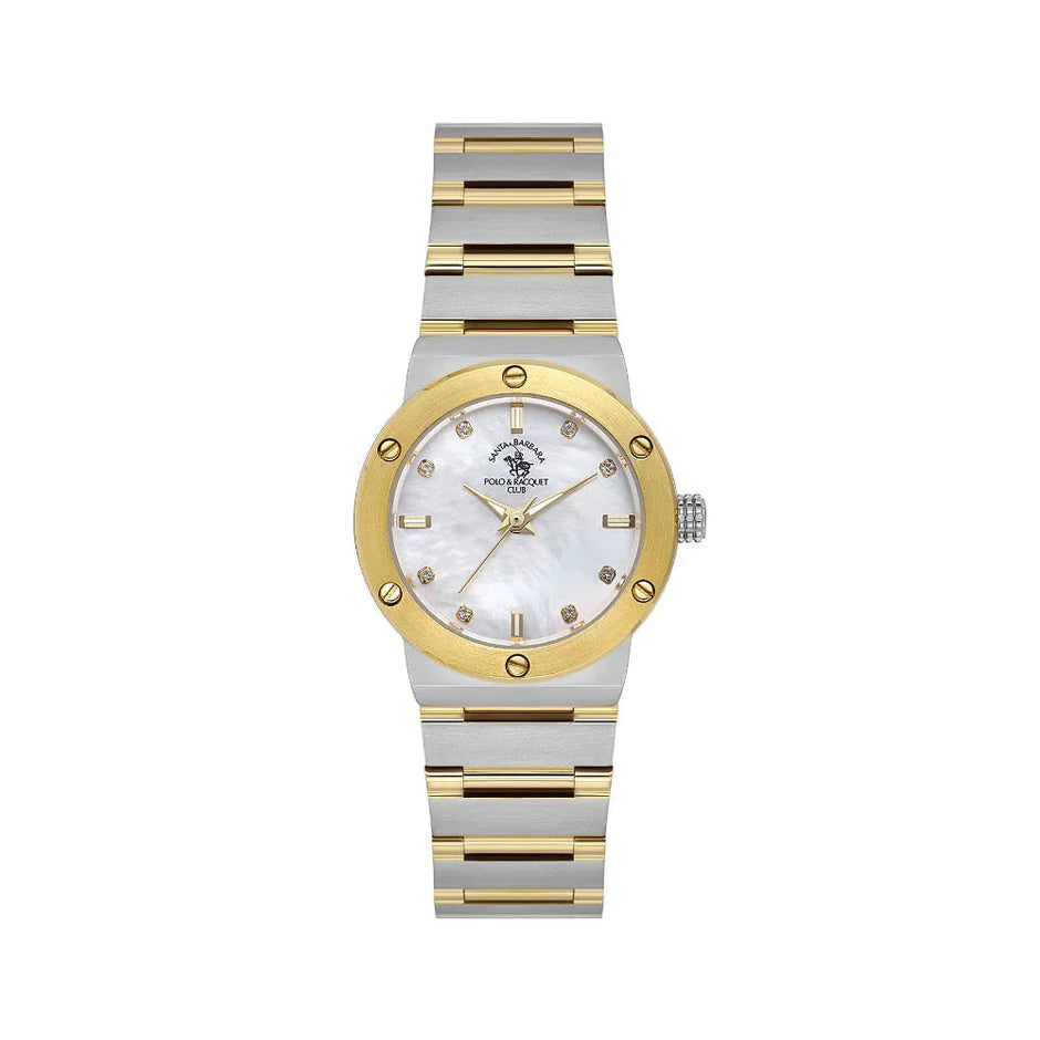 Santa Barbara Polo & Racquet Club Unique Silver and Gold Stainless Steel Watch for Women SB.1.10664-4 - Daniel Klein Saudi Arabia