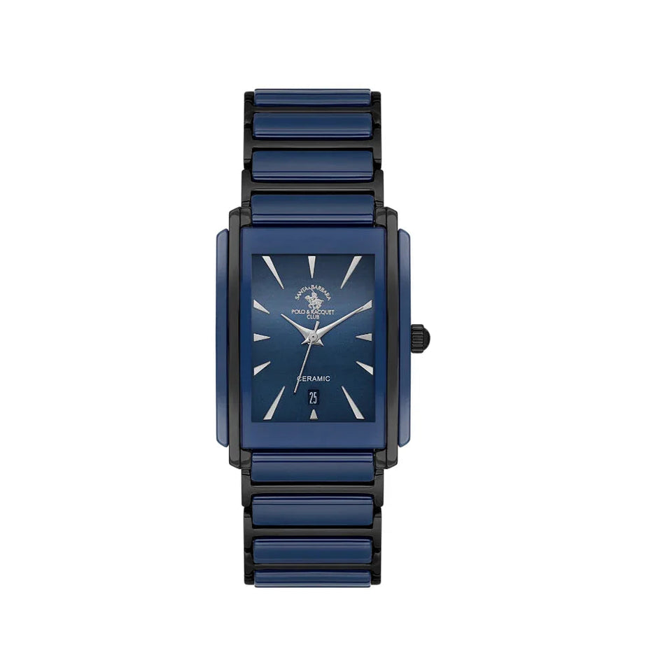 Santa Barbara Polo & Racquet Club Noble Blue and Black Steel and Ceramic Watch for Men SB.4.10029-4 - Daniel Klein Saudi Arabia