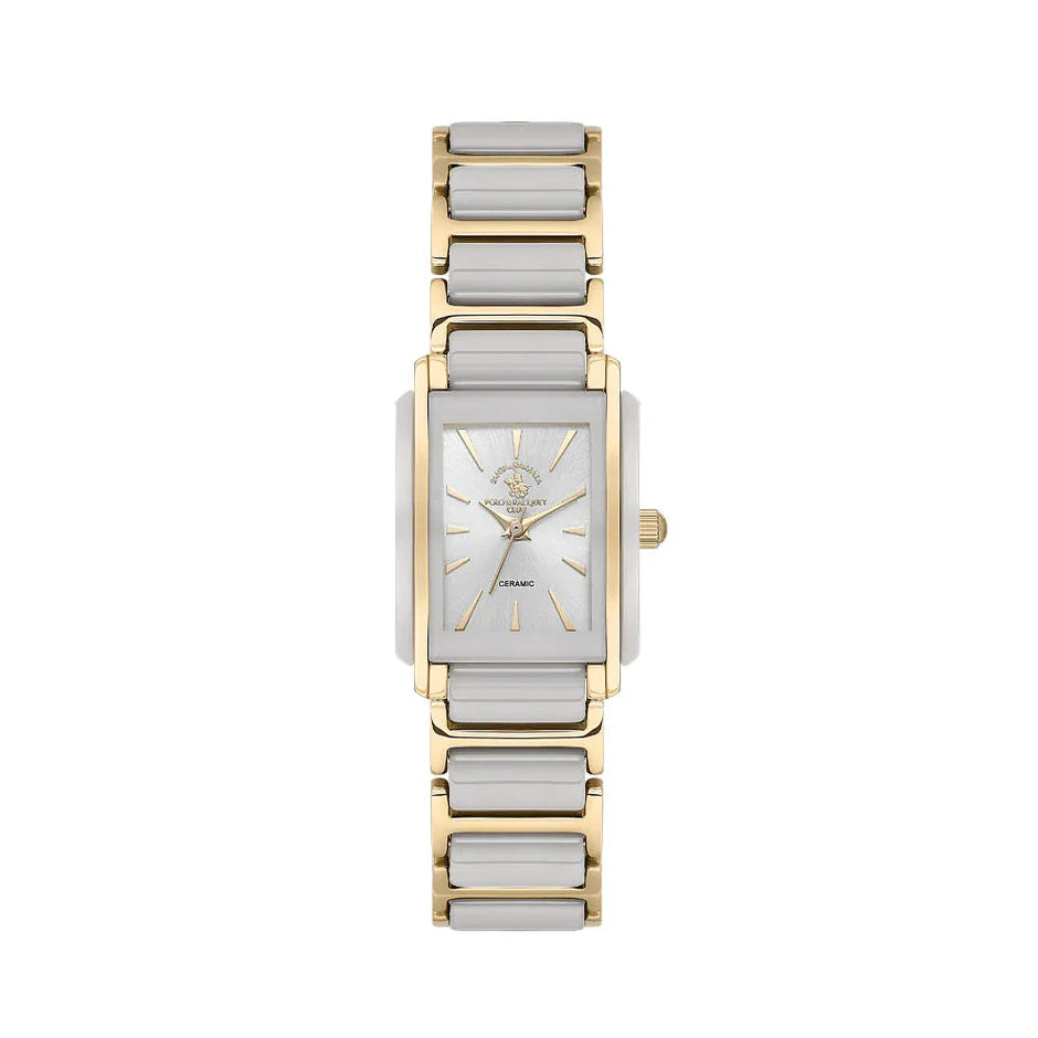 Santa Barbara Polo & Racquet Club Noble Gold and White Steel and Ceramic Watch for Women SB.4.10030-2 - Daniel Klein Saudi Arabia