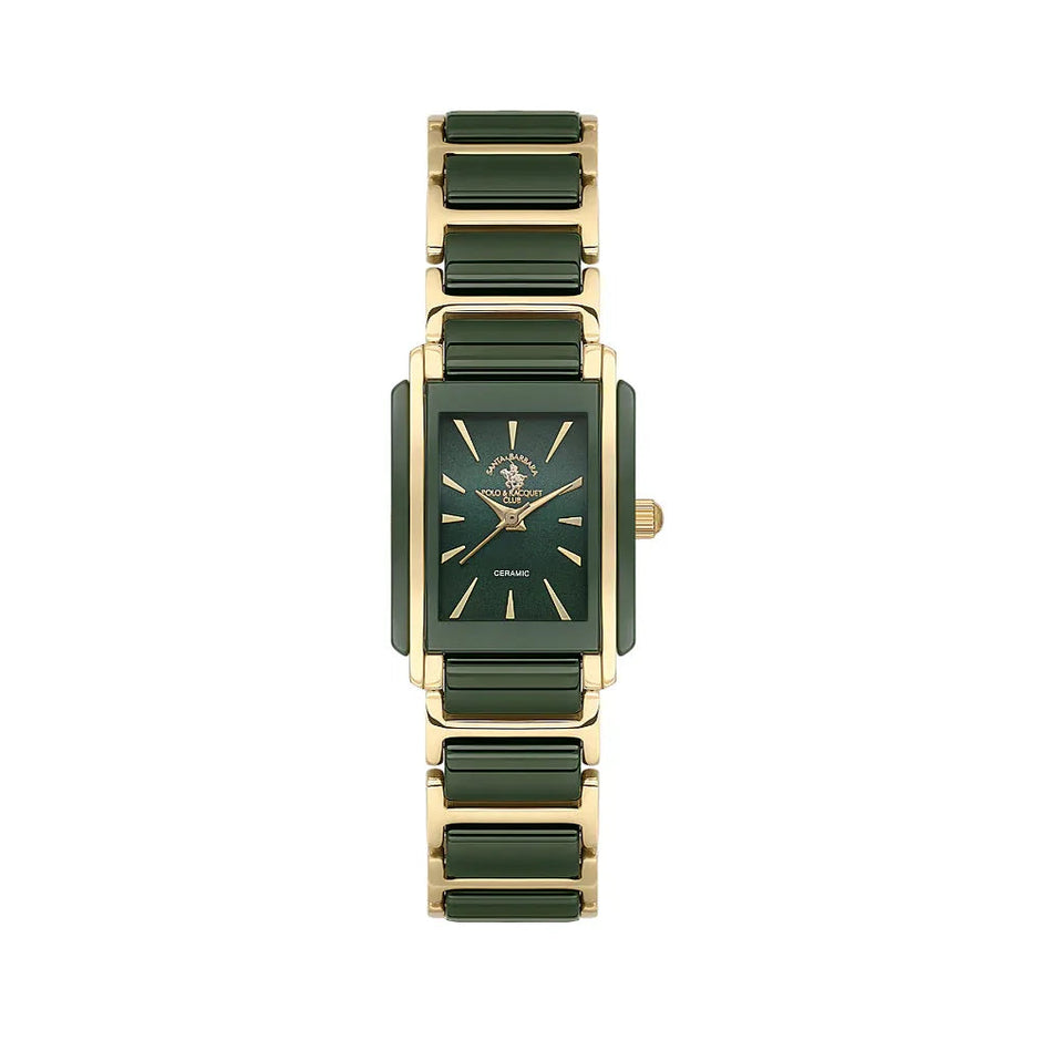 Santa Barbara Polo & Racquet Club Noble Gold and Green Steel and Ceramic Watch for Women SB.4.10030-3 - Daniel Klein Saudi Arabia