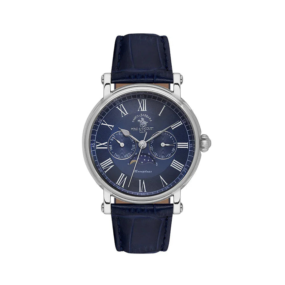 Santa Barbara Polo & Racquet Club Legend Blue Leather Watch for Men SB.4.10033-3 - Daniel Klein Saudi Arabia