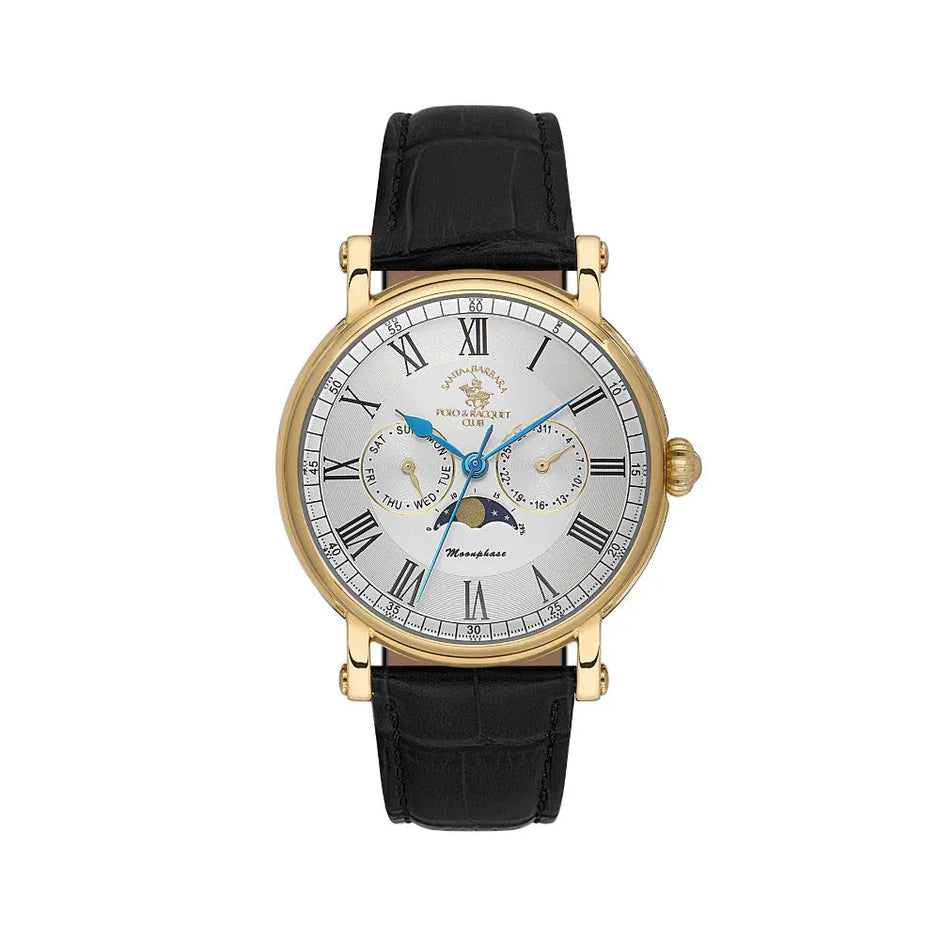 Santa Barbara Polo & Racquet Club Legend Black Leather Watch for Men SB.4.10033-4 - Daniel Klein Saudi Arabia