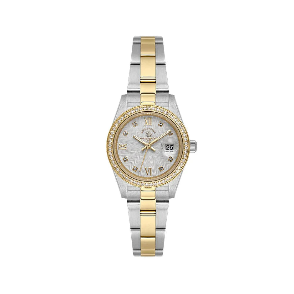 Santa Barbara Polo & Racquet Club Unique Silver and Gold Stainless Steel Watch for Women SB.4.10035-4 - Daniel Klein Saudi Arabia
