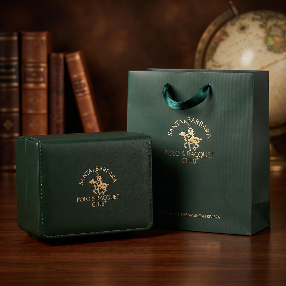 ساعة سانتا باربرا بولو آند راكيت كلوب ليجند جلد طبيعي بني داكن للرجال SB.1.10652-7