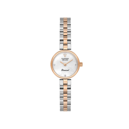 Valentino Orlandi Silver and Rose Gold Stainless Steel Watch for Women VO.1.10022-5
