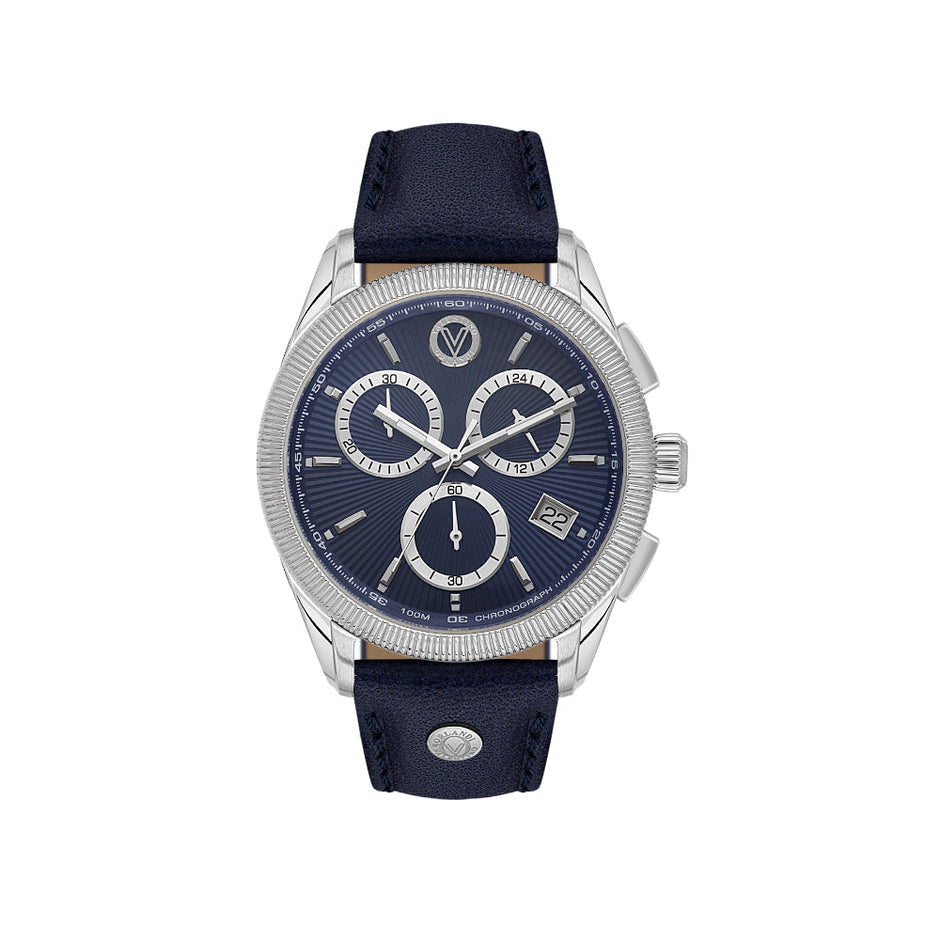Valentino Orlandi Blue Leather Watch for Men VO.1.10029-2