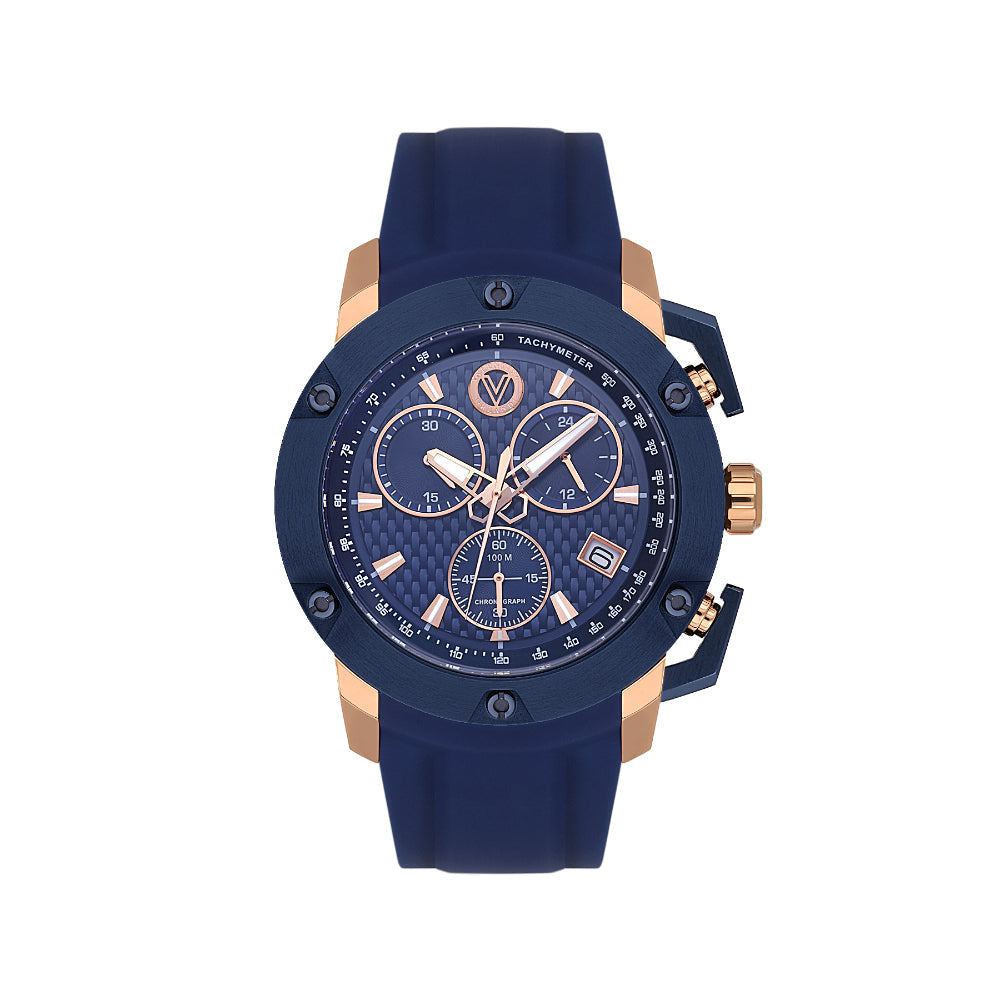 Valentino Orlandi Dark Blue Silicone Band Watch for Men VO.1.10037-4