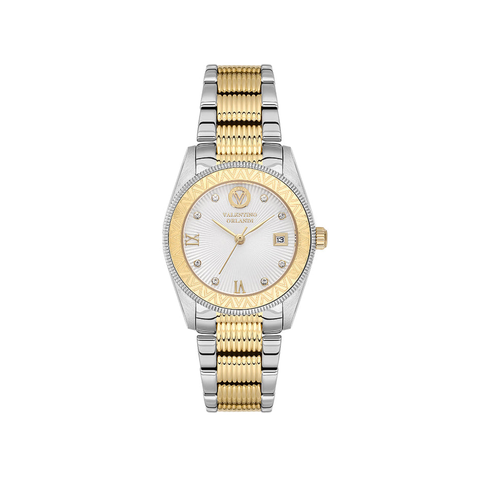 Valentino Orlandi Silver and Gold Stainless Steel Watch for Women VO.4.10008-3