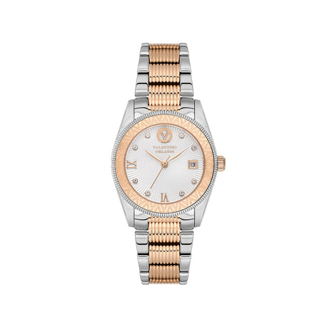 Valentino Orlandi Silver and Rose Gold Stainless Steel Watch for Women VO.4.10008-6
