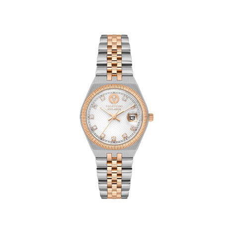 Valentino Orlandi Silver and Rose Gold Stainless Steel Watch for Women VO.4.10010-5